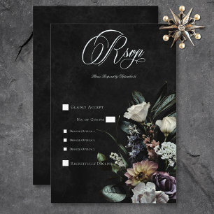 Mörk Gothic Mysterious Muted Blommigt Dinner OSA Kort