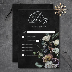 Mörk Gothic Mysterious Muted Blommigt Dinner OSA Kort