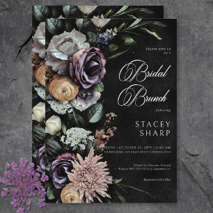 Mörk Gothic Mysterious Muted Blommigt Möhippa Brun Inbjudningar