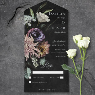 Mörk Gothic Mysterious Muted Blommigt No Midinner