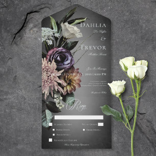Mörk Gothic Mysterious Muted Blommigt Obeskärnings