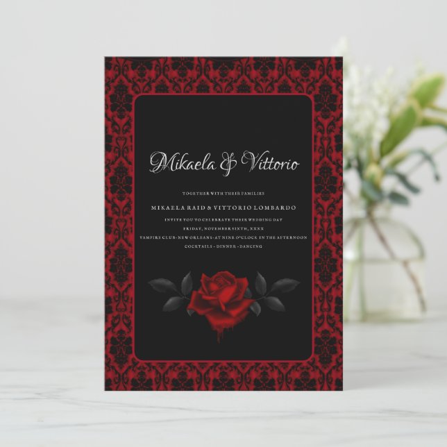 Mörk Gothic Ro bröllop Inbjudningar (Stående Fram)