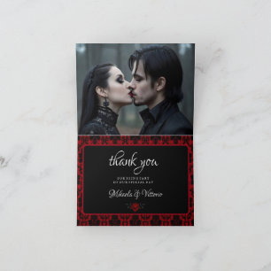 Mörk Gothic Ro Bröllop Photo Tack Kort