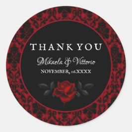 Mörk Gothic Ro Bröllop Tack Runt Klistermärke