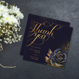 Mörk Gothic Ro Glitter Bröllop Tack Kort