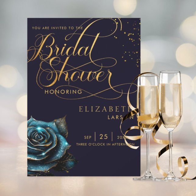 Mörk Gothic Ro Glitter Möhippa Inbjudningar (Skapare uppladdad)