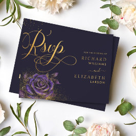 Mörk Gothic Ros Glitter Bröllop OSA Kort