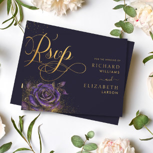 Mörk Gothic Ros Glitter Bröllop OSA Kort