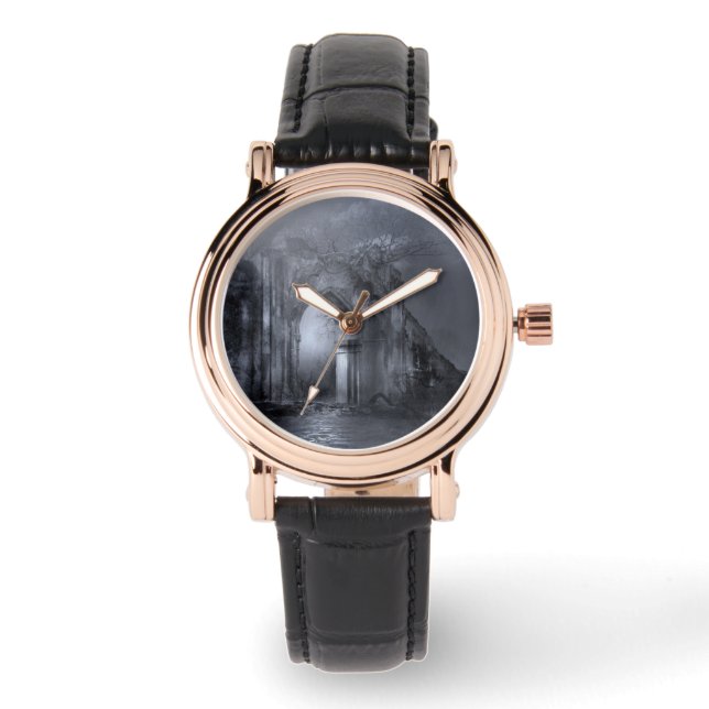 Mörk Gothic Ruins Archway Armbandsur (Framsida)