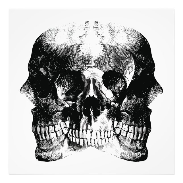 Mörk Gothic Skull Art Fototryck (Framsidan)