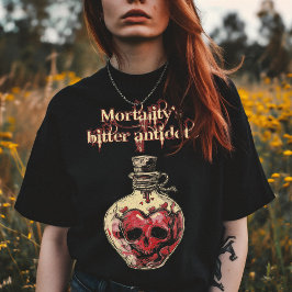 Mörk Gothic Skull Kärlek Potion T Shirt