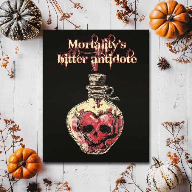 Mörk Gothic Skull Kärlek Potion Vykort (Skapare uppladdad)