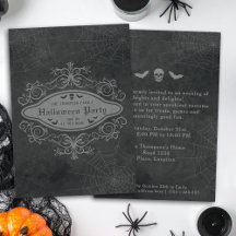 Mörk Gothic Skull och Fladdermus Ornate Halloween