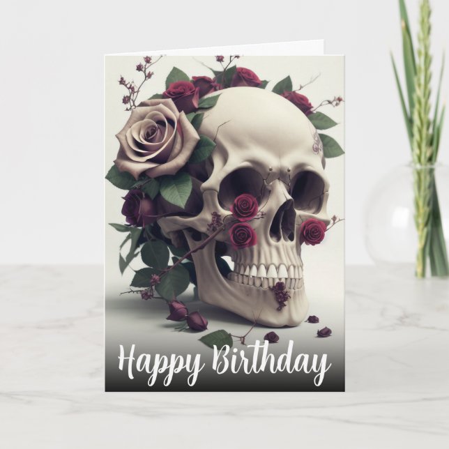 Mörk Gothic Somber Melancholy Skull och Ro Kort (Framsida)