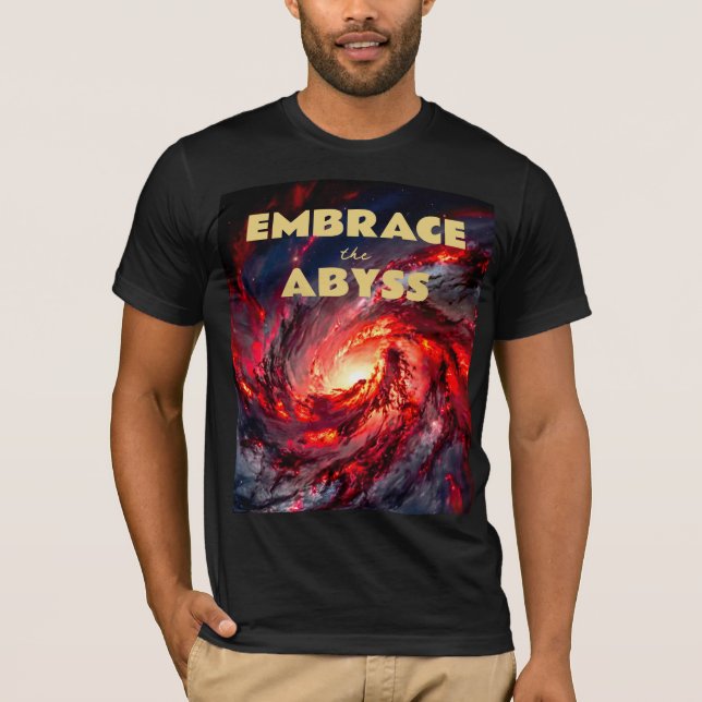 Mörk gothisk kosmisk skräck röd galax rymd t shirt (Framsida)