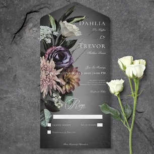 Mörk Gothous Mysterious Muted Blommigt Obeständig