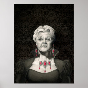 Mörk gothys penna och bläck Angela Lansbury poster