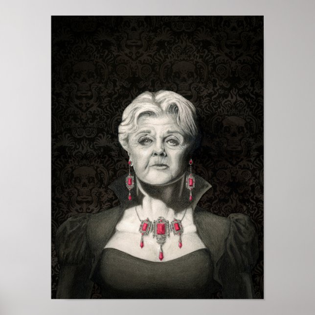 Mörk gothys penna och bläck Angela Lansbury poster (Framsidan)