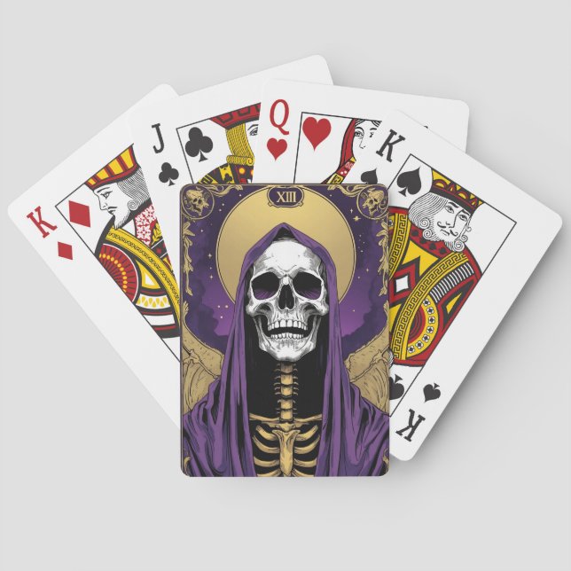 Mörk gotiic Death Tarot Card Illustration Casinokort (Baksidan)