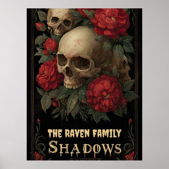 Mörk gotisk bild med Skull, Ro och Anpassningsbar Poster (Framsidan)
