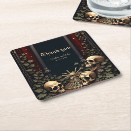 Mörk gotisk elegans. Förbluffande valvöppning Underlägg Papper Kvadrat