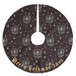 Mörk gotisk julängel julgransmatta borstad polyester