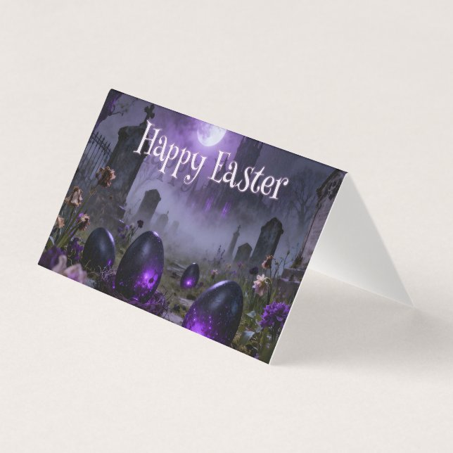 Mörk gotisk påskscen med lysande ägg kort (Framsida)