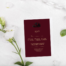 Mörk gotisk romantisk Burgundy anpassad foto bröll OSA Kort