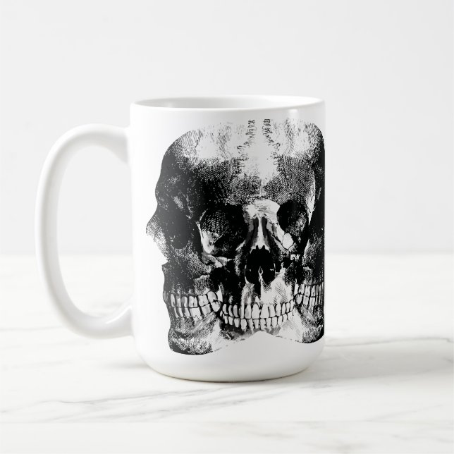 Mörk gotisk skallekonst kaffemugg (Vänster)