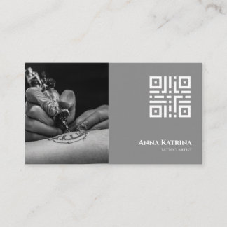 Mörk gotisk tatueringsartistbokning visitkort