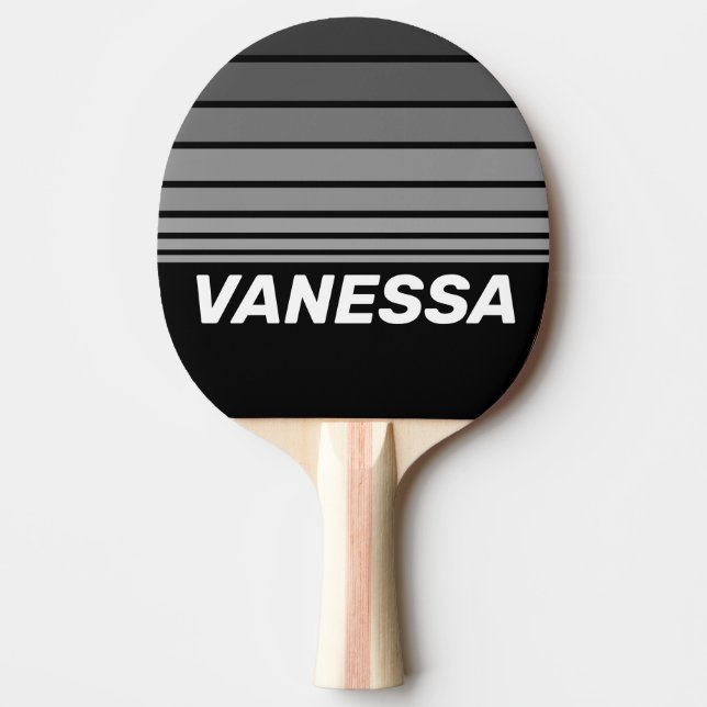 Mörk Gradient Regnbåge Horisont Randning med Namn Pingisracket (Framsidan)