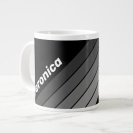Mörk Gradient Regnbåge med Namn Jumbo Mugg