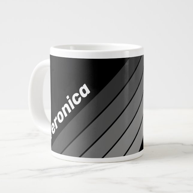 Mörk Gradient Regnbåge med Namn Jumbo Mugg (Framsida vänster)