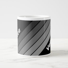 Mörk Gradient Regnbåge med Namn Jumbo Mugg