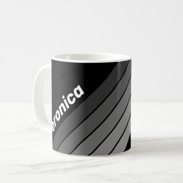 Mörk Gradient Regnbåge med Namn Kaffemugg (Framsida vänster)
