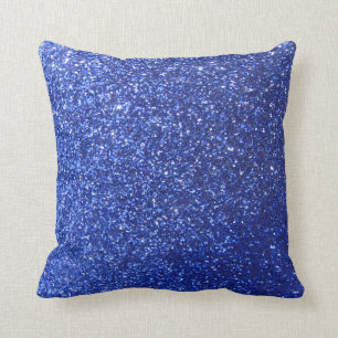 Mörk - grafiskt blåttfauxglitter kudde