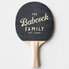 Mörk Granit Sten Retro Familjenamn & År Pingisracket