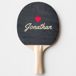 Mörk Granit Sten Vintage Hjärttecken Pingisracket