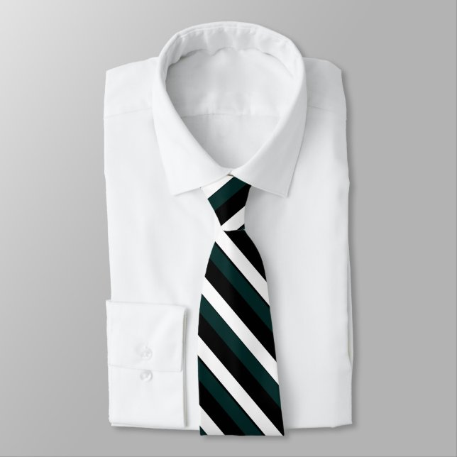 Mörk Gräs Black and White Universiteten Rand Tie Slips (Bunden)