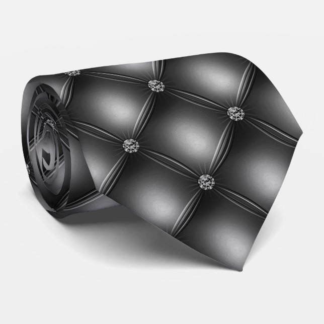 Mörk Grått Bakgrund och pärlor Slips (Rullad)