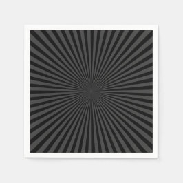 Mörk Grått & Black Retro Sunburst Background Pappersservett