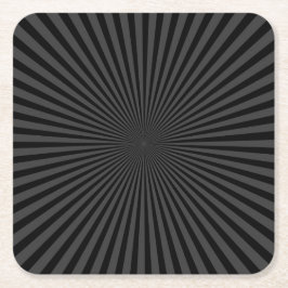 Mörk Grått & Black Retro Sunburst Background Underlägg Papper Kvadrat