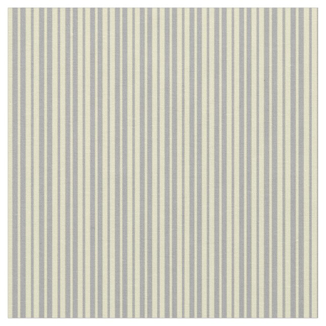 Mörk Grått & Blek Goldenrod Lintrad/Stripe Mönster Tyg (Närbild)