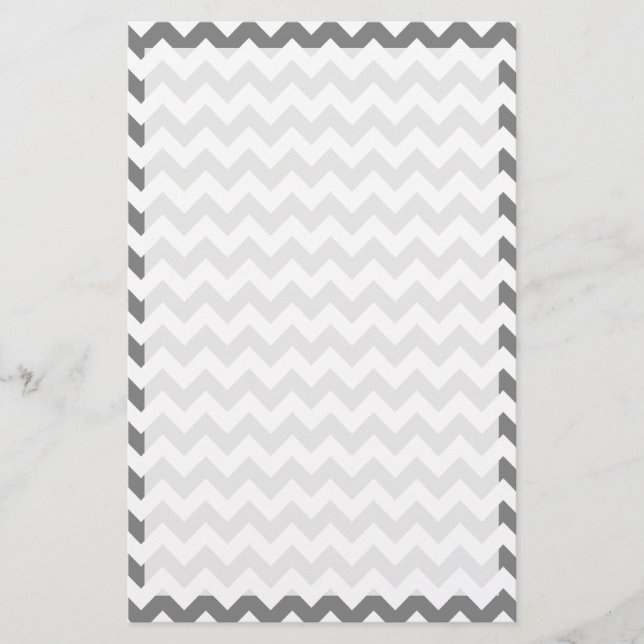 Mörk Grått Chevron; zig zag Brevpapper (Framsida)