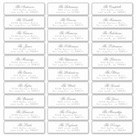 Mörk Grått Classic Calligraphy Adress Guest Klistermärken