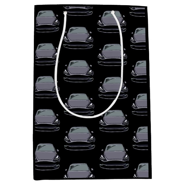 Mörk Grått Electric Fordon SUV Car Black Backgroun (Framsidan)