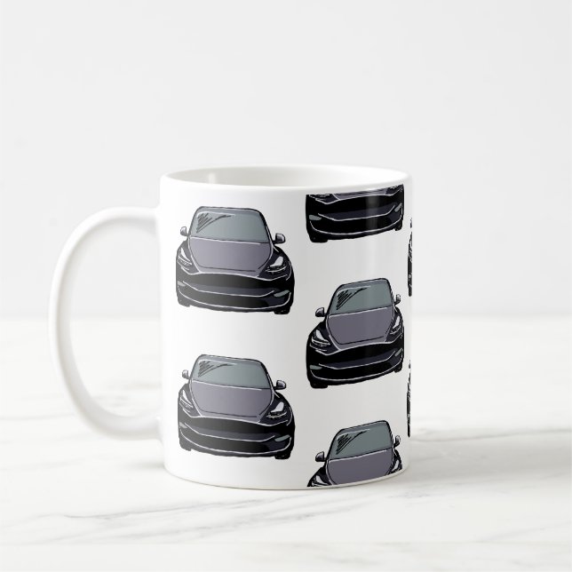 Mörk Grått Electric Fordon SUV Car Kaffemugg (Vänster)