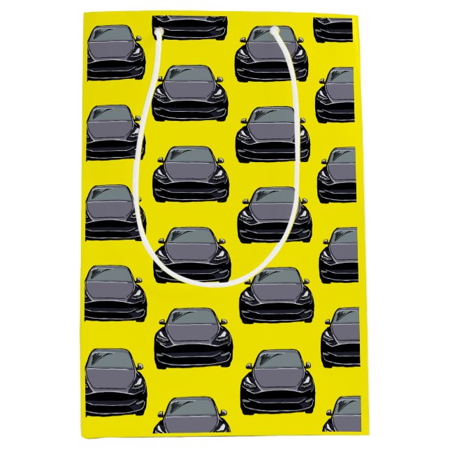 Mörk Grått Electric Fordon SUV Gult Car (Framsidan)