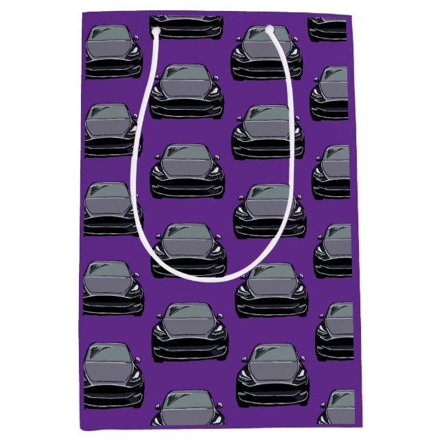Mörk Grått Electric Fordon SUV Lila Car (Framsidan)