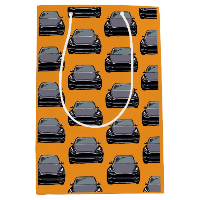 Mörk Grått Electric Fordon SUV Orange Car (Framsidan)
